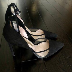Zara Suede Stilettos with clear strap